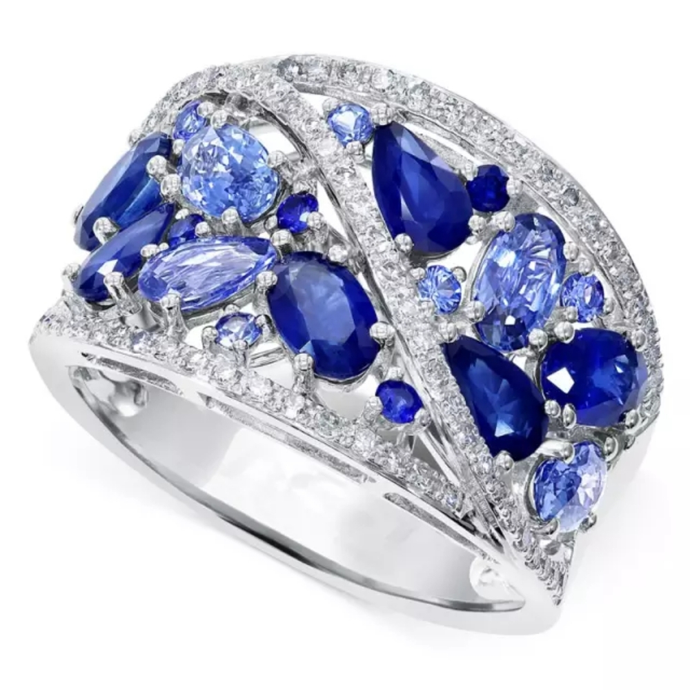 New 925 Silver Beautiful Royal Blue Sapphire Ring - Picture 5 of 5